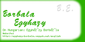 borbala egyhazy business card